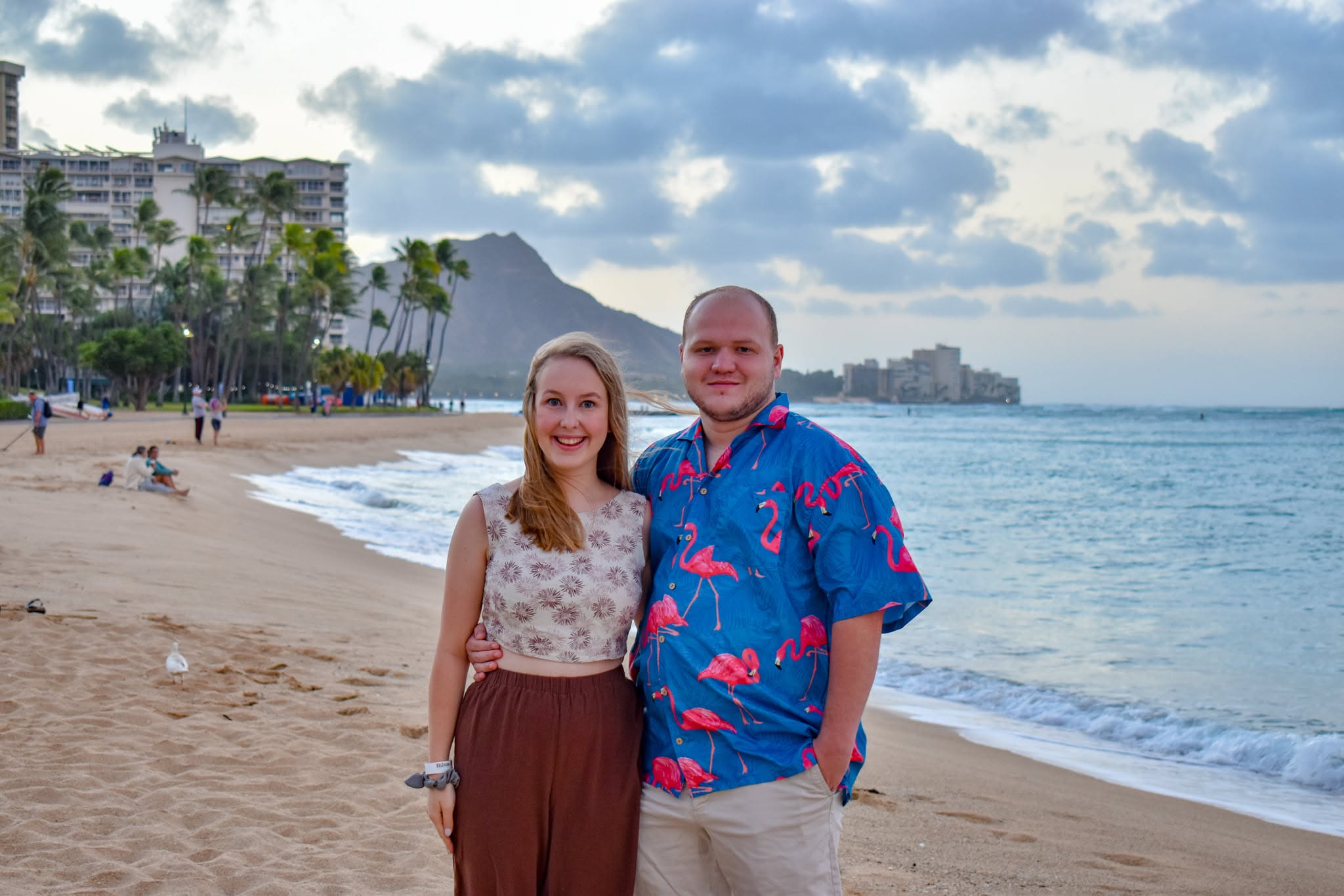 Kayla and Walker in front of Diamond Head