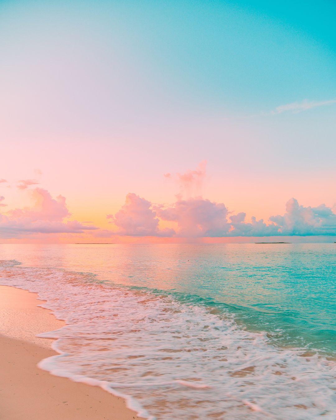 Scenic teal coastal landscape
